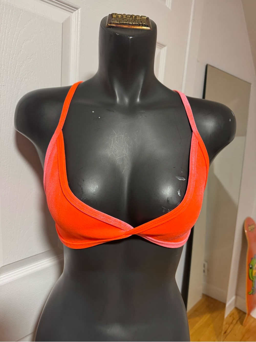 Women's Neon pink/orange Triangle Bralette - Unbranded